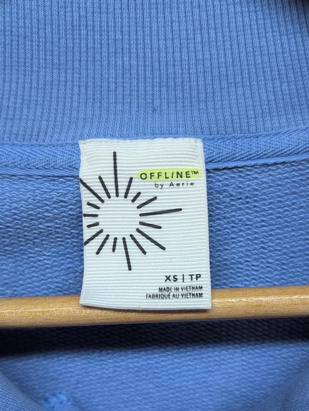 52. Offline aerie Cropped Half-Zip Pullover in Light Blue - Picture 5 of 9